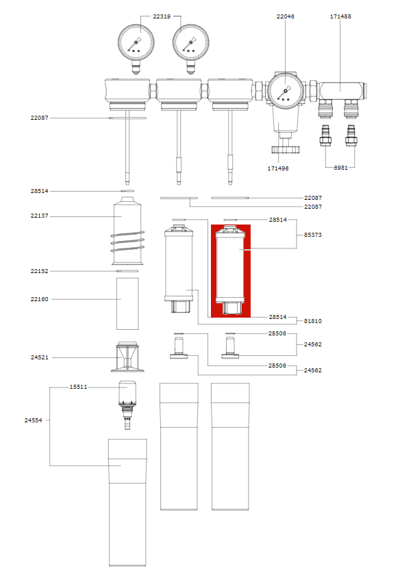 SATA Activated Charcoal Cartridge SATA Filter Series 200, 300 and 400