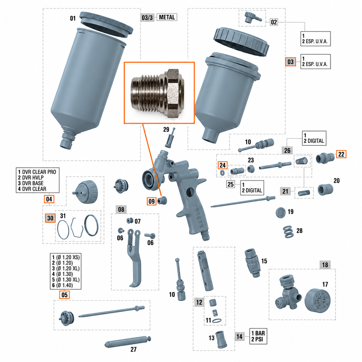 SAGOLA Packing Nut Complete - Xtreme Spray Gun